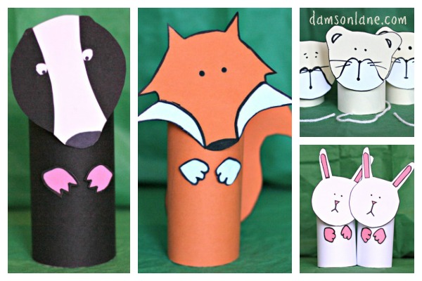 Toilet Roll Woodland Animals fox and badger