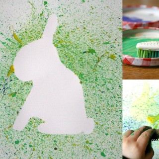 Preschool Art Toothbrush Splatter Painting
